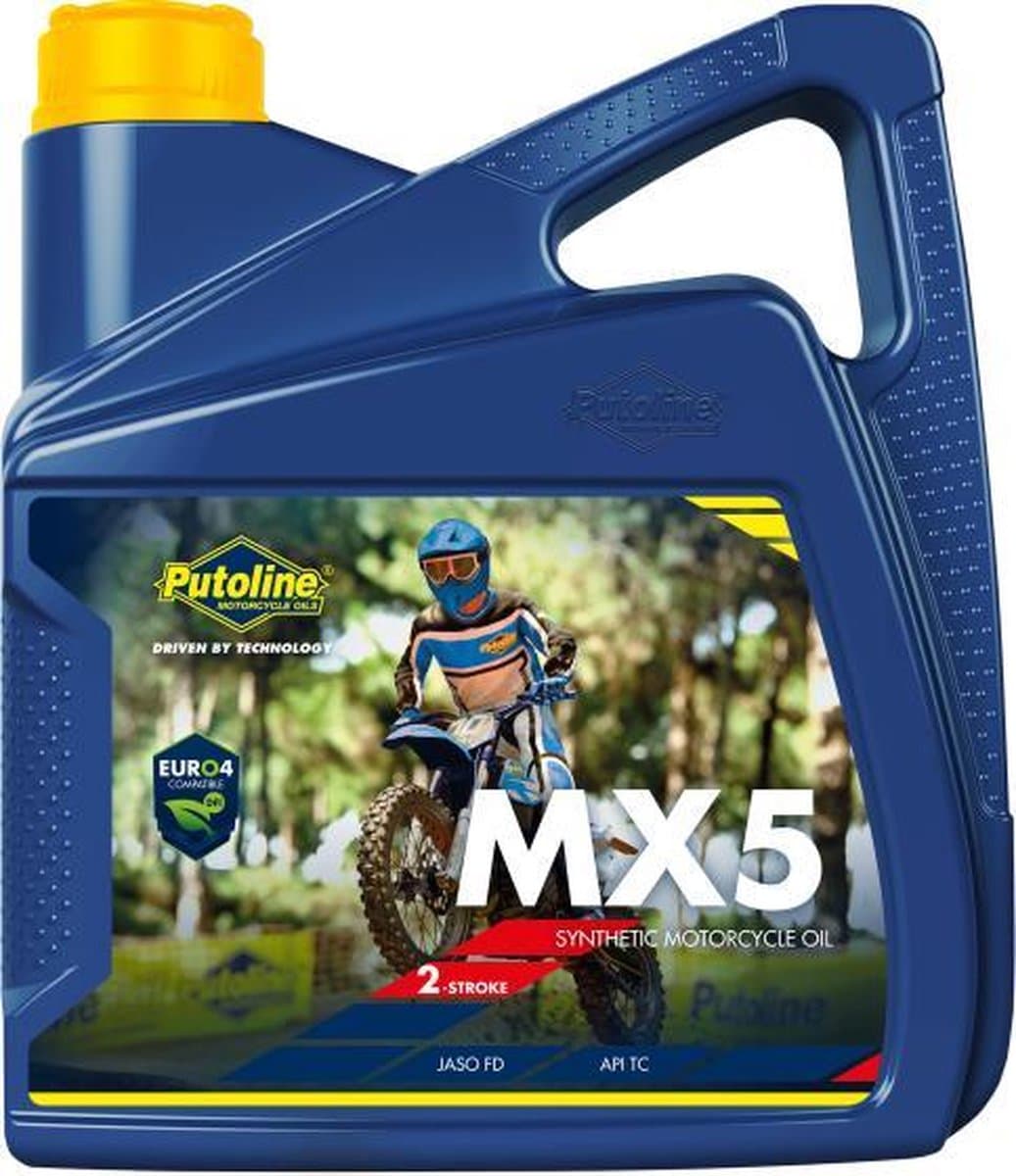 Putoline MX5 Synthetische 2-takt Motocross Enduro Motorolie Mengolie - 4 Liter (EAN: 8710128702749)