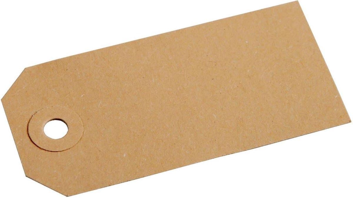 Labels 35x70mm bruin kraftkarton - 100 stuks (EAN: 7109693910412)