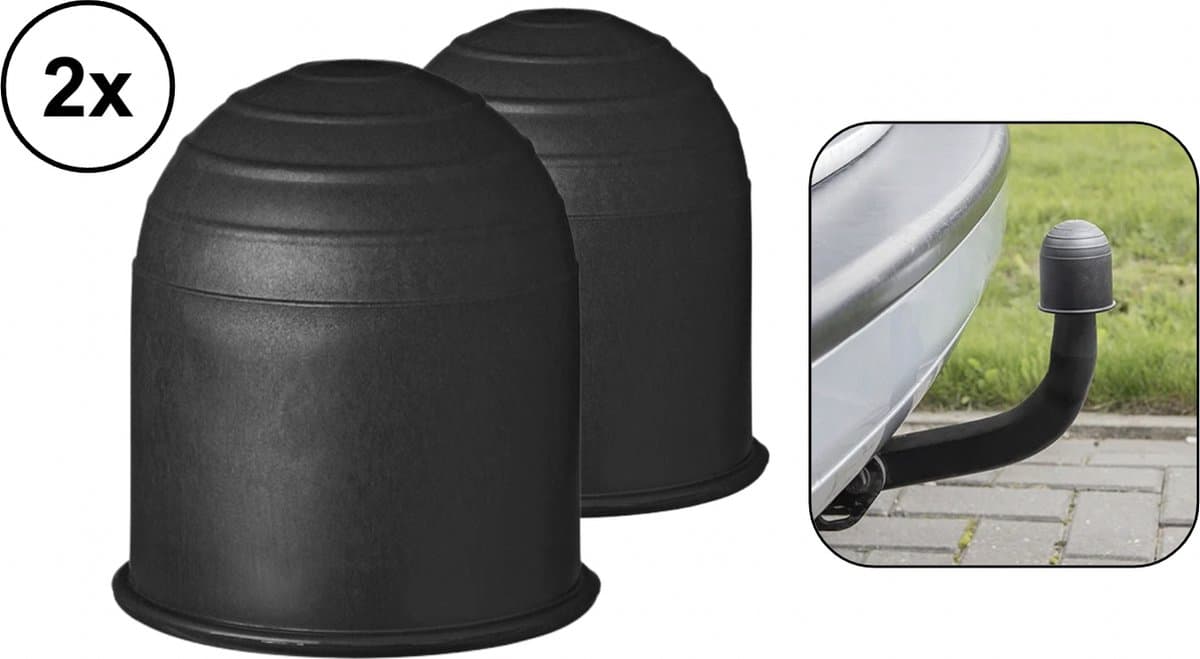 2x PD® Trekhaakdop - Universeel - 7cm x 5.5cm - Trekhaakdoppen - trekhaak dop - trekhaakdop zwart (EAN: 8720929823765)