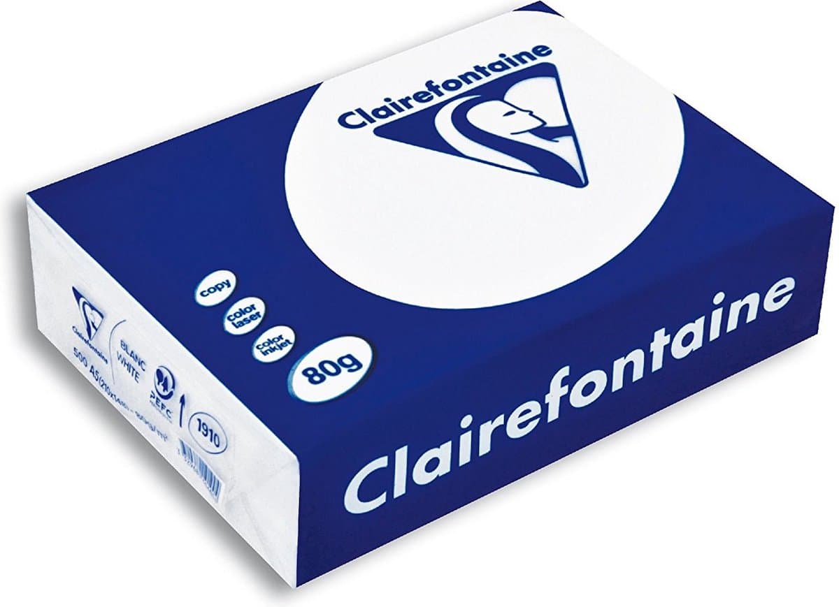 Clairefontaine - A5 formaat printpapier/kopieerpapier - 80 grams - 500 vellen (EAN: 3329680191004)