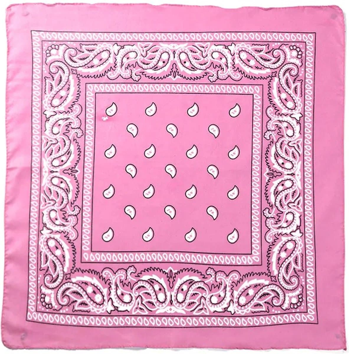 Fako Fashion - Bandana - Hoofddoek - Mondbescherming - Zakdoek - Sjaal - Paisley - Roze (EAN: 8720365450013)