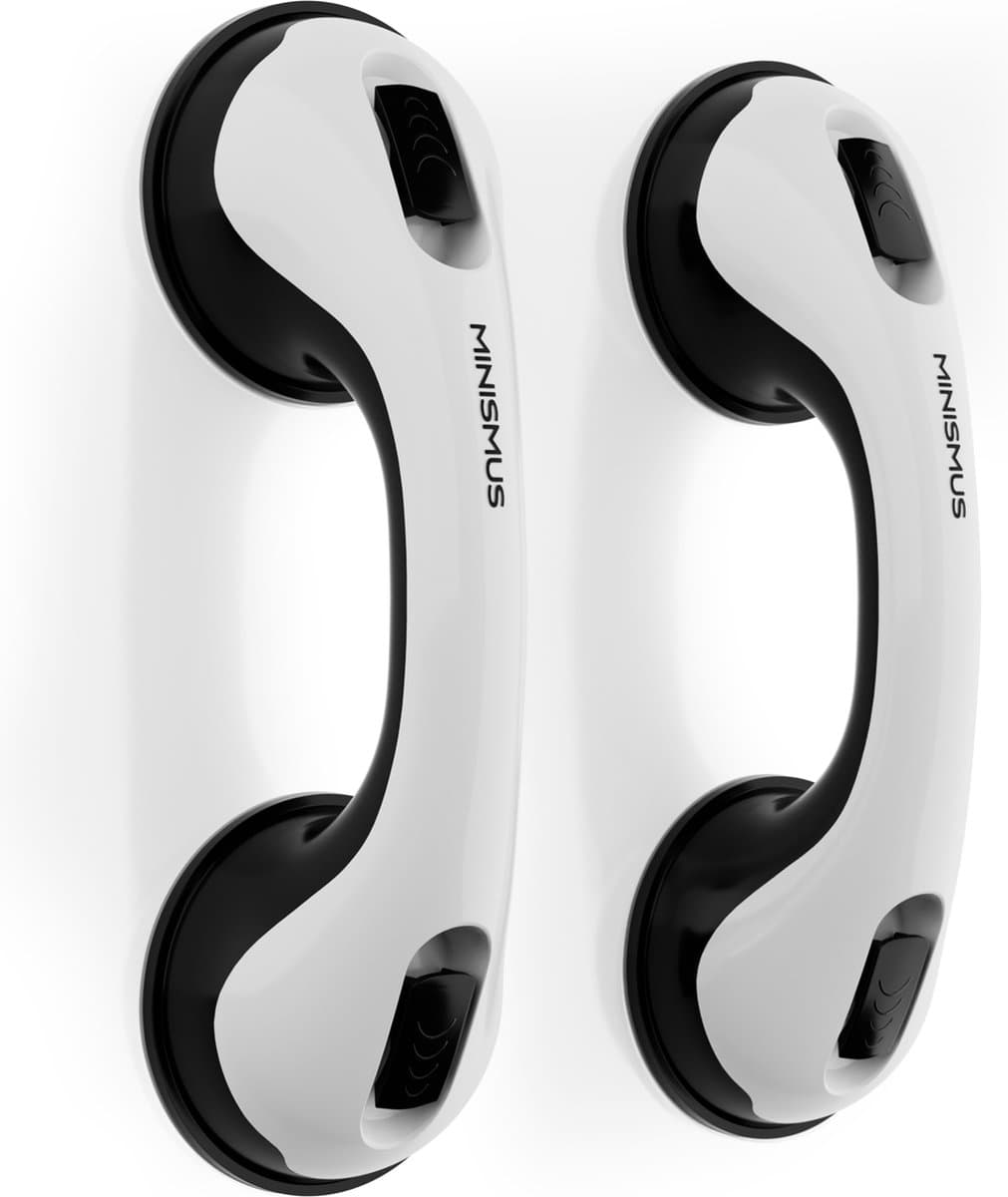 2 Stuks Minismus Douche Handgreep met Zuignap Badkamer - Geschikt voor douche en toilet - Vochtbestendig - Veiligheidsgreep - Handvat voor ouderen en kinderen - 30 CM (EAN: 8720615126118): Geen boormachine nodig (halleluja!) 🙌