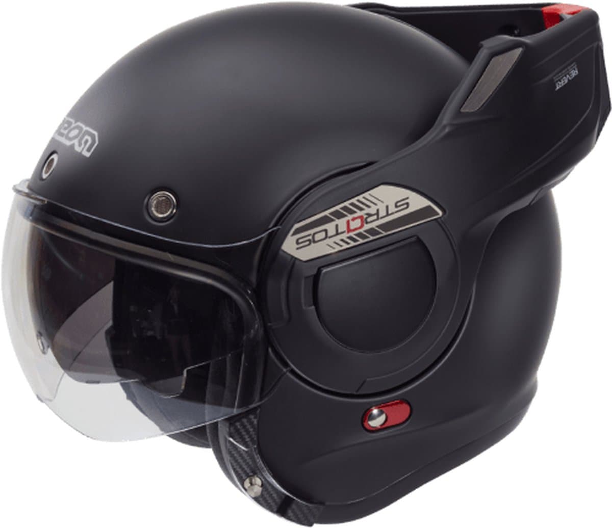 BEON B707 Stratos Motorhelm - Mat Zwart - L - Systeemhelm met Zonnevizier - 180º Verstelbare integraalhelm - Jethelm (EAN: 8720941401538)