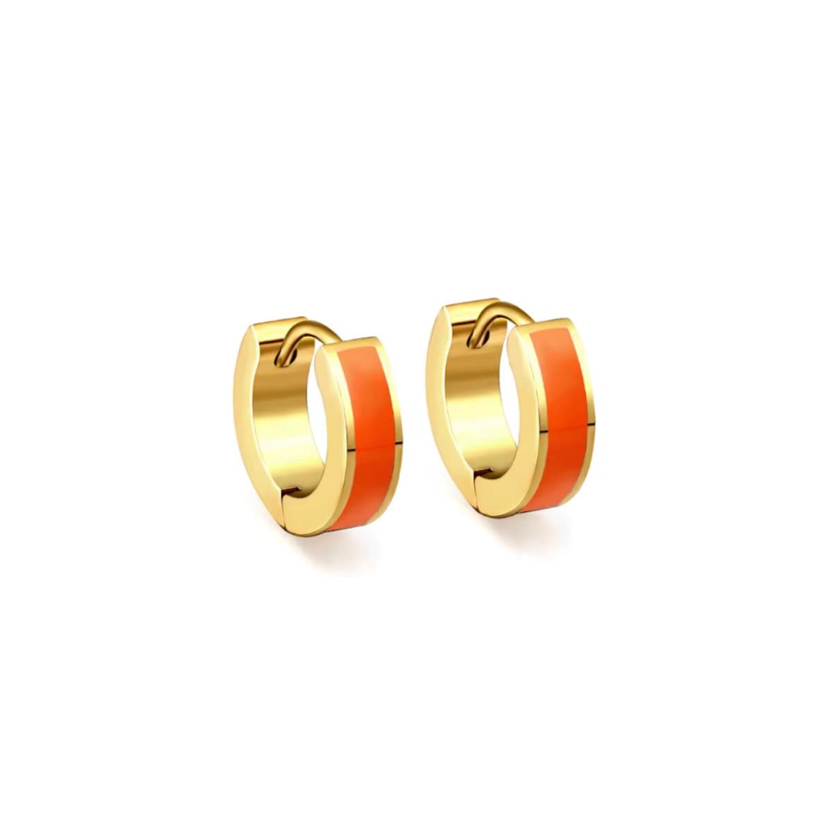 Oranje/goud oorbellen - trendy oranje hoops - koningsdag - oorbellen oranje - roestvrijstalen oorbellen - rvs - Rivers-sieraden - hoops - ketting - party - stainless steel – roestvrij stalen sieraden – koningsdag sieraden – cadeau tip – hip - tren...