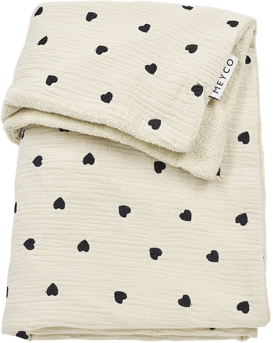 Meyco Baby Sweet Heart wiegdeken - pre-washed hydrofiel - soft sand - 75x100cm - 1.5 TOG (EAN: 4054703629217)