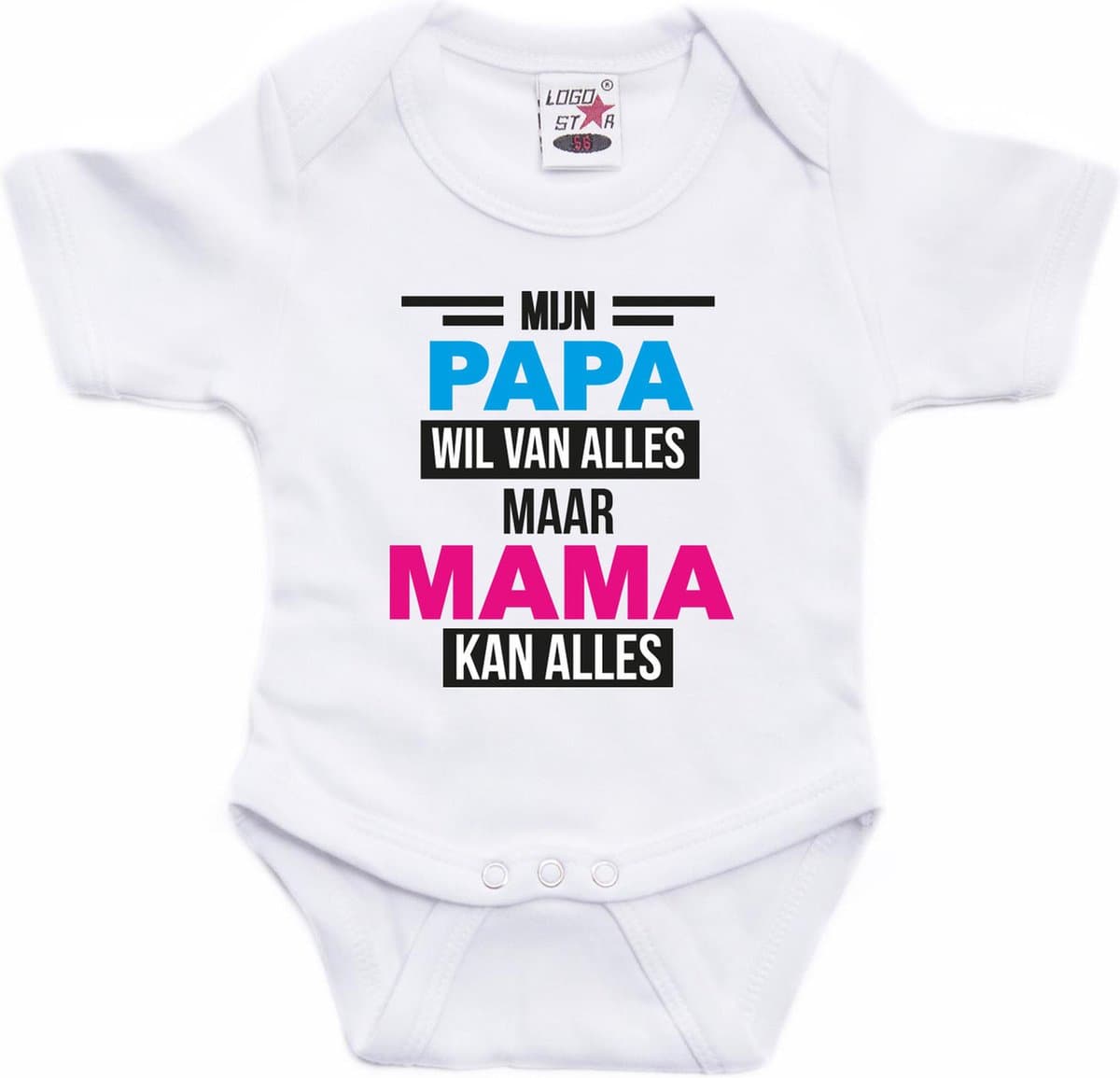 Papa wil van alles mama kan alles tekst baby rompertje wit jongens en meisjes - Kraamcadeau/ Moederdag cadeau - Babykleding 56 (EAN: 8720576422960): **Het Design dat Weet Wat Te Zeggen**
