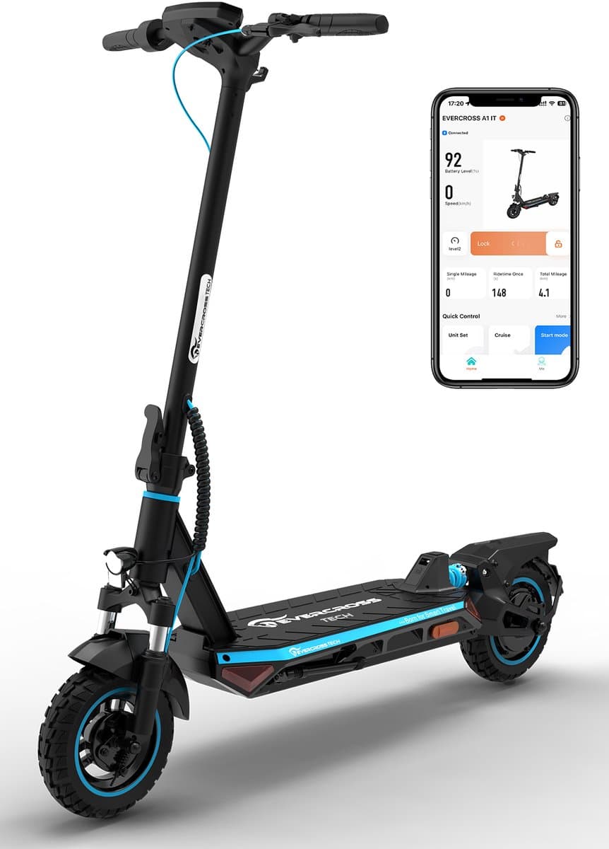 EVERCROSS A1 Elektrische step voor Volwassenen | Electric scooter |Opvouwbare E-step | 25 km/u | LCD | Met App & Nederlandse Handleiding (EAN: 8721249596278)