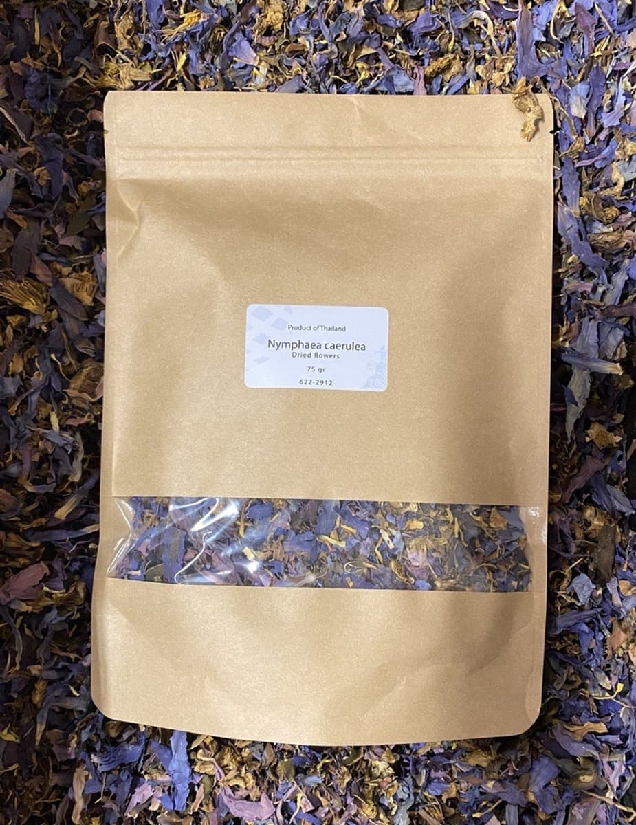 Blauwe Lotus - 75gr gedroogde bloemen - Waking Herbs (Blue Lotus / Nymphaea caerulea) - Blauwe Lotus Thee (EAN: 8719326948836)