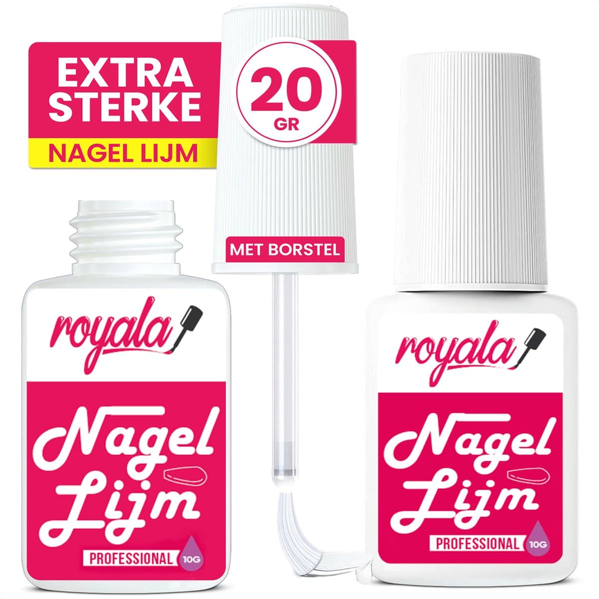 Royala Nagellijm 2x10GR - Nagellijm Voor Nepnagels - Nagel Lijm - Nail Glue (EAN: 8721161774068)