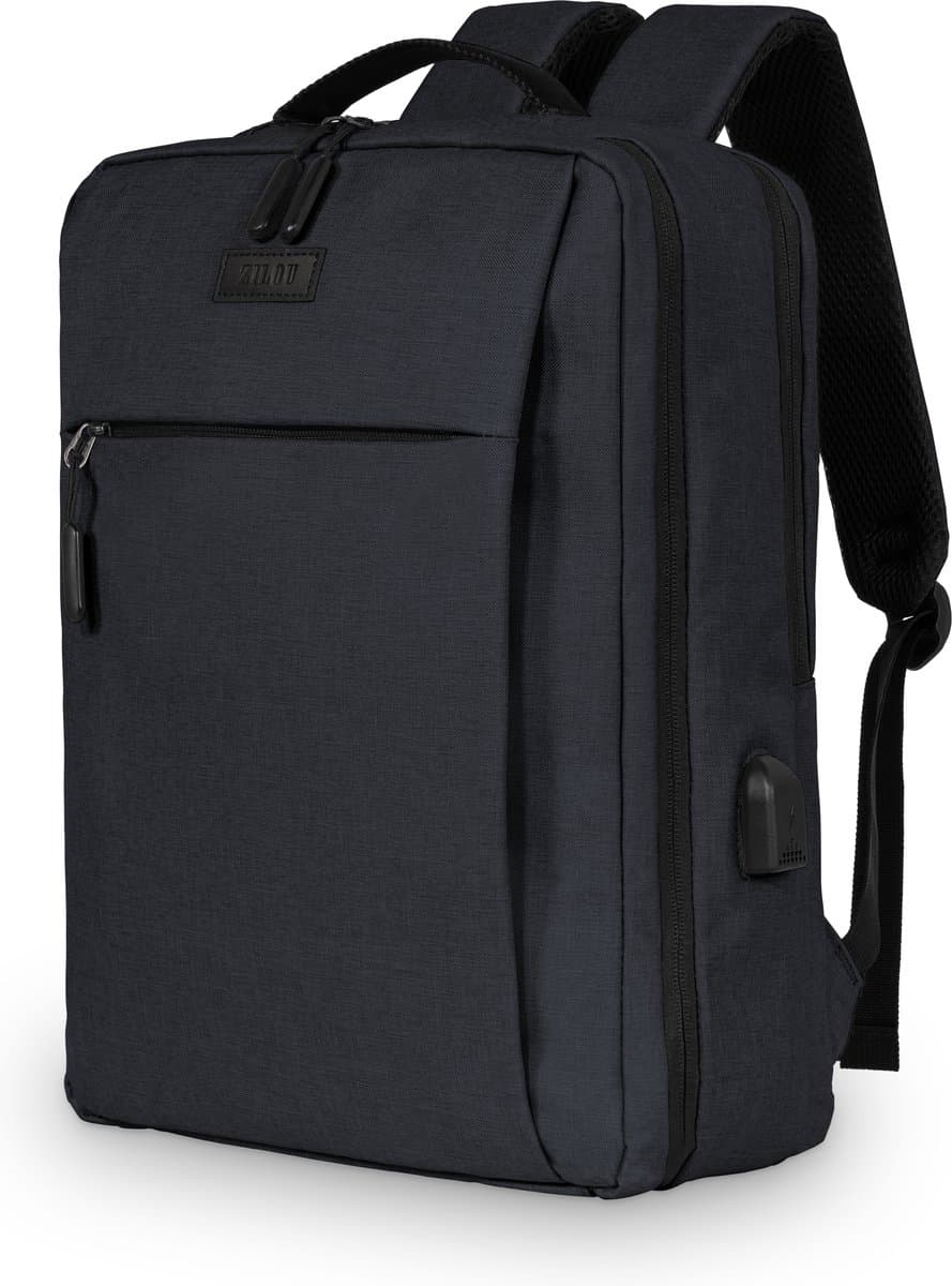 ZILOU® Rugzak - 30L - 15,6 inch - Laptop Rugtas met USB - Schooltas - Dames en Heren - Laptoptas - Waterafstotend - Zwart (EAN: 8720168155207)