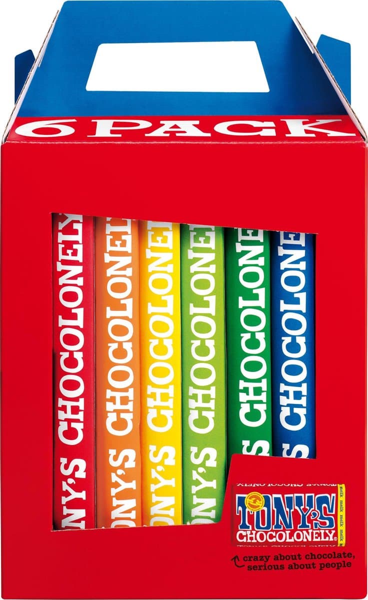 Tony's Chocolonely Chocoladecadeau - Geschenkdoos - Verjaardag - 6 repen - Fairtrade (EAN: 8719956493843)