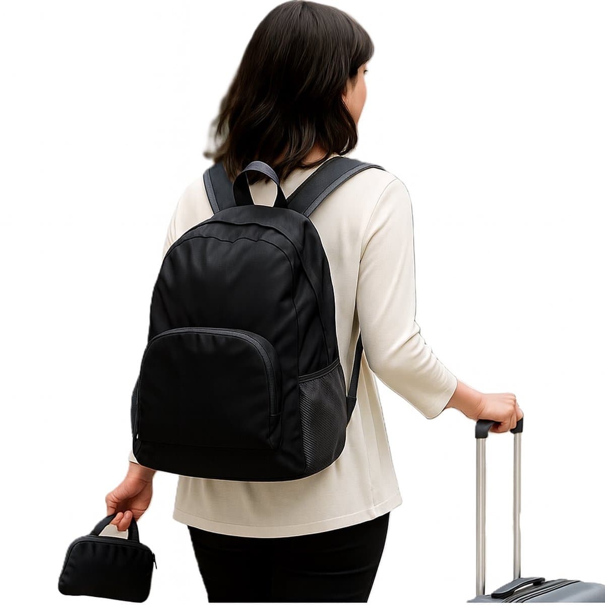 Opvouwbare Rugzak – Ultralichte Waterbestendige Dagrugzak – Nylon Wandelrugzak voor Reizen, Kamperen & Outdoor – Compact, Duurzaam & Lichtgewicht – 30L – Zwart – Unisex (EAN: 8721025548774)