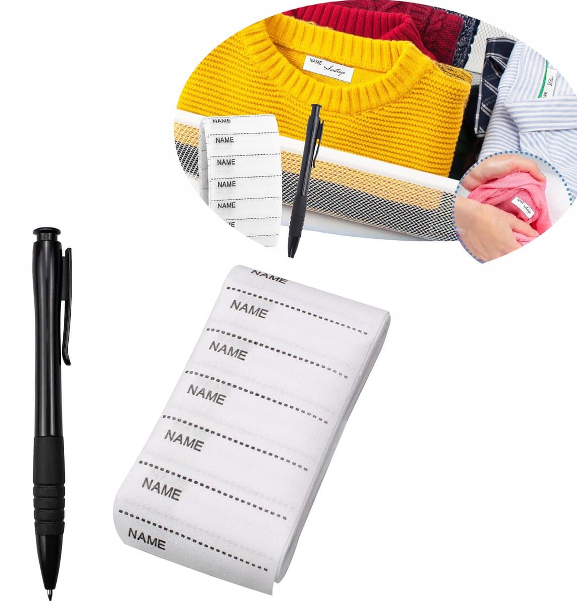 Kledinglabels - strijklabels voor op kleding -Opstrijk Naamlabels - kleding labels -Wasbare -kledingetiketten -200 Stuks -5.5*1.5cm - Textiel Naam Labels -Kinderkleding Naam Tags -naamlabels textiel - label textiel- kledinglabels om op te strijken...