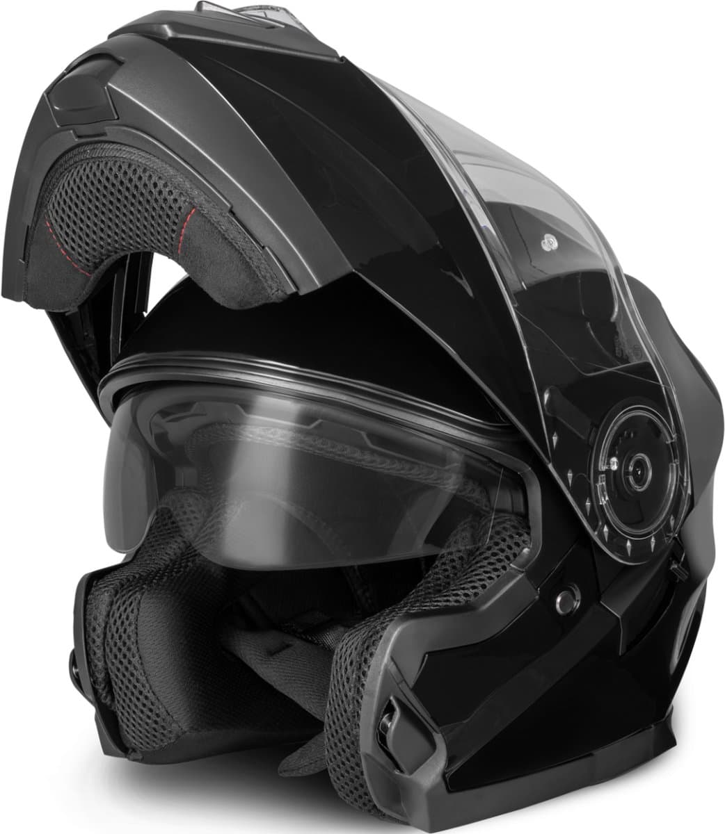 VINZ Santos Systeemhelm met Zonnevizier - Scooterhelm & Motorhelm & Brommerhelm - ECE 22.06 - Zwart - XXL (EAN: 8720574323566)