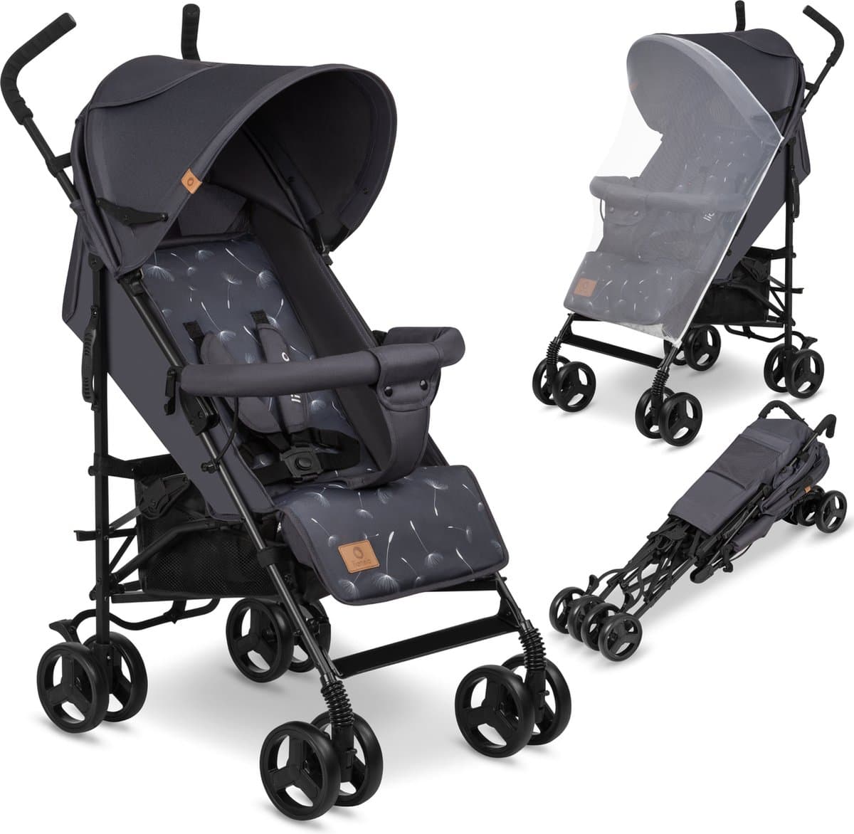 Lionelo Elia - Buggy - Lichte 7kg en Duurzame Kinderwagen - Paraplu Buggy - 5-Punts Gordel - Rijke set - Grote Mand - Muskietennet - Geschikt voor Kinderen tot 15 kg - Verstelbare rugleuning tot Ligpositie en voetensteun - van 6 maanden tot 5 jaar...