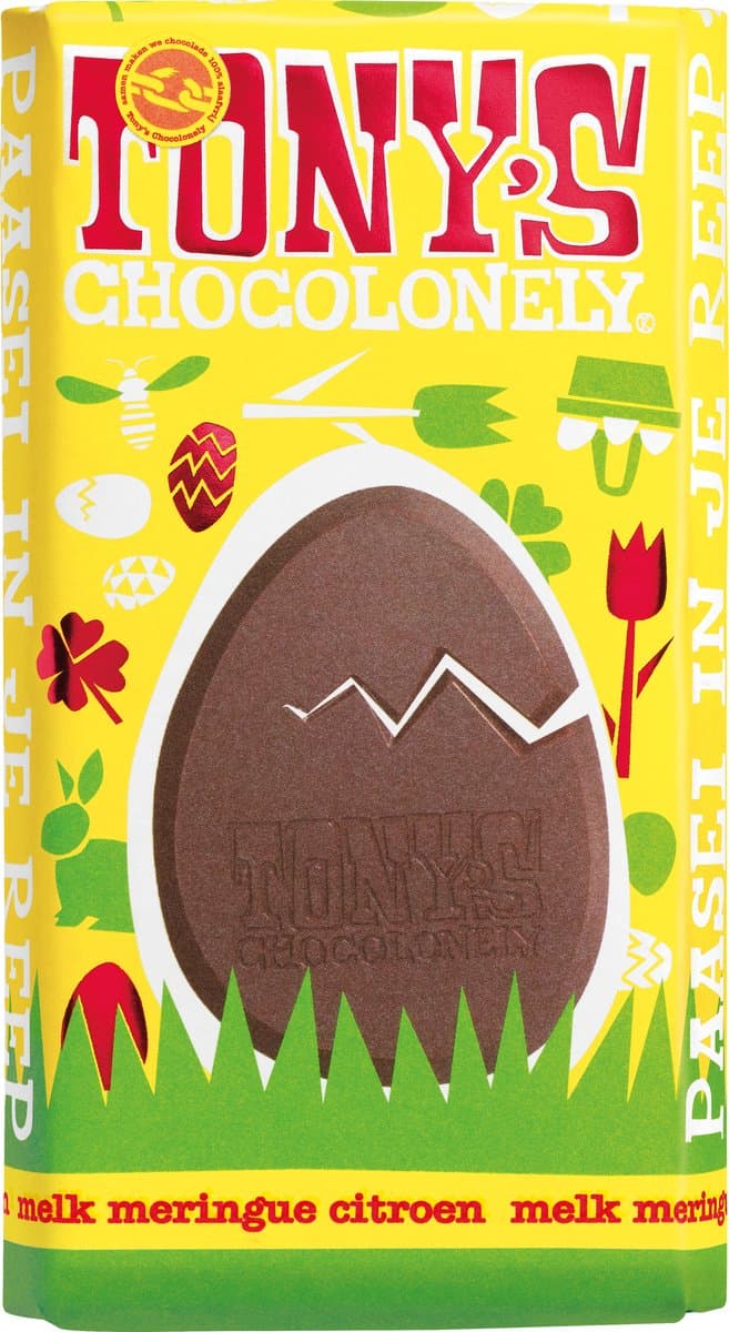Tony's Chocolonely - Melk Chocolade Reep Pasen - Meringue Citroen Chocola - Paas Cadeau - Paascadeautjes voor Kinderen - Fairtrade - 180 gram (EAN: 8717677338887): Waarom ik er meteen aan dacht