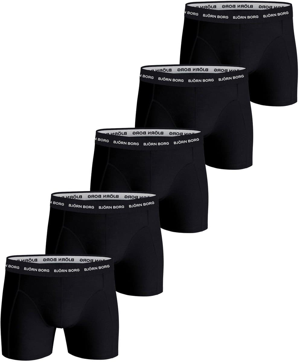Björn Borg Cotton Stretch Boxershort Heren - Zwart Smalle Band - 5 stuks - Heren onderbroeken - Boxer - Maat S (EAN: 7321465807960)