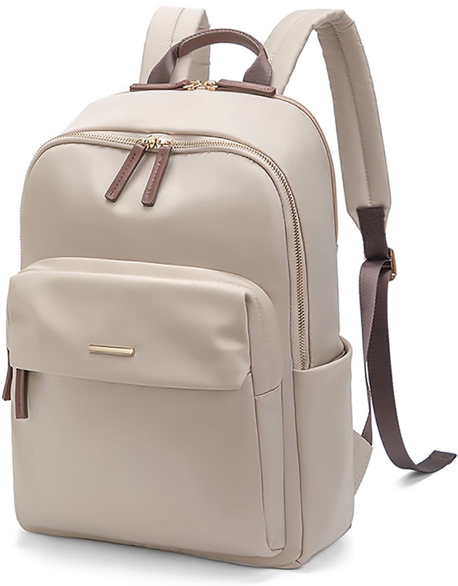 Aramae® - Rugzak Dames - Laptoptas 14 Inch - Rugtas Dames - Rugzak Meisje - Beige Rugtas - Schooltas Beige (EAN: 8721161840411): **Een Design Dat Past Bij Alles**