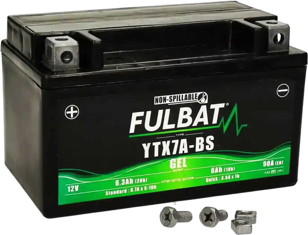 Fulbat FTX7A-BS Scooter accu 12V 6Ah – Gel accu (YTX7A-BS) | Onderhoudsvrij & Gebruiksklaar (EAN: 3564095509154)