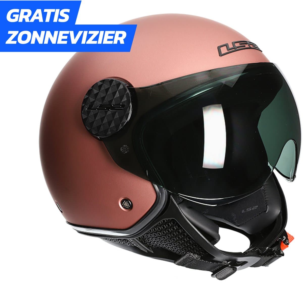 LS2 Sphere Lux - Jethelm - Scooterhelm Vespa - Rosé Gold - Maat XL - ECE Gekeurd (EAN: 6923221131183): Eerste indruk design dat je laat glimlachen