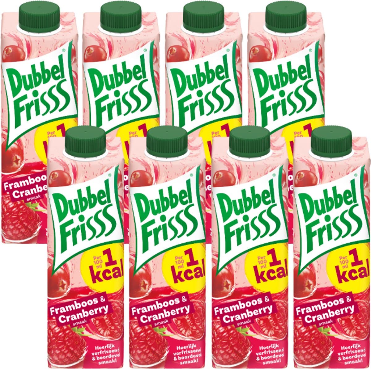 Dubbelfrisss - Frisdrank - Framboos-Cranberry - 1KCAL - 8 x 0,35L (EAN: 8720157400776)