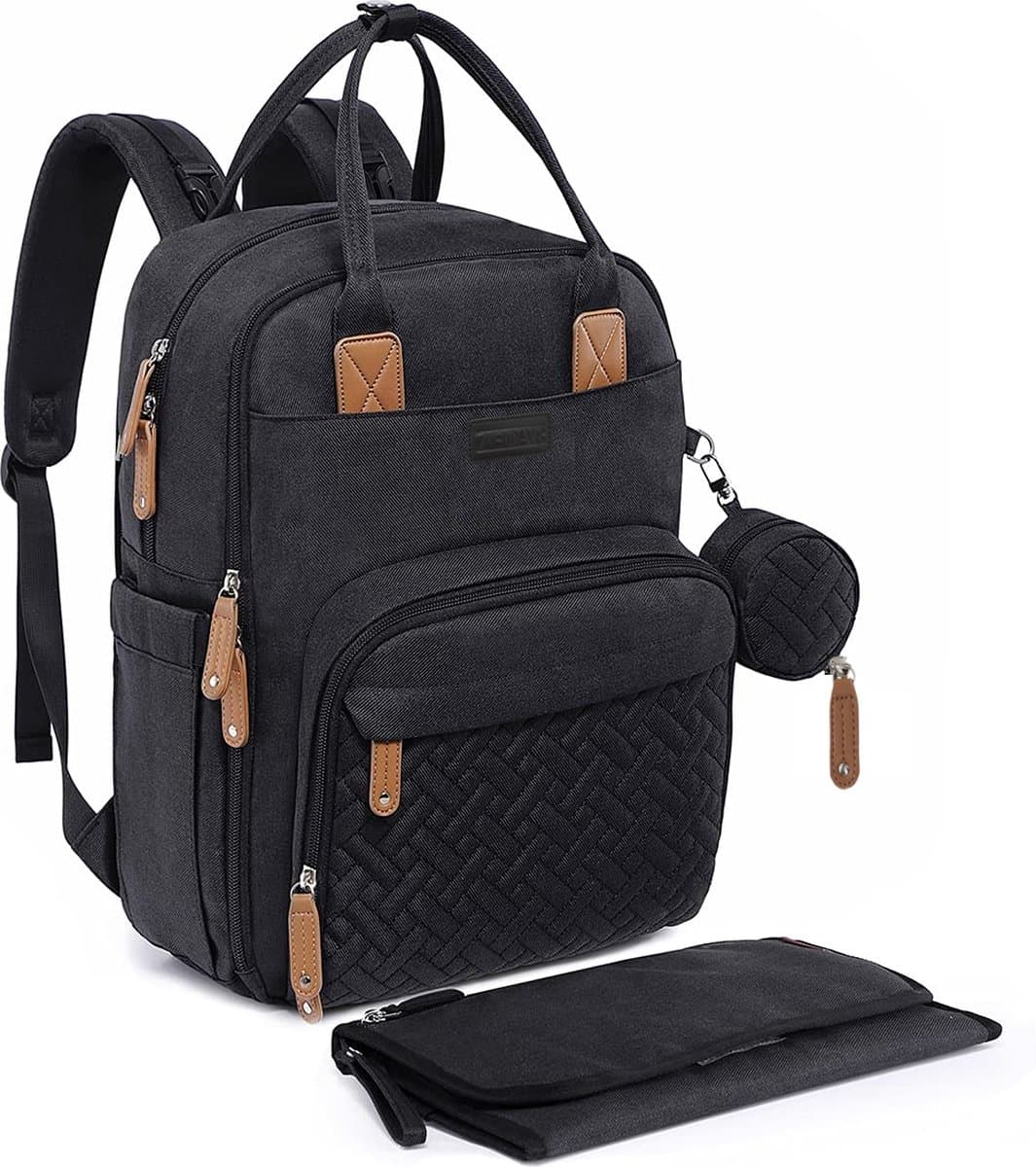 Luiertas Rugzak - Incl. Buggy / Kinderwagen Haken en verschoningsmat - Complete Set - Zwart van Zedar (EAN: 8720256144779): **Eerste Impuls Ruimte Én Organisatie**