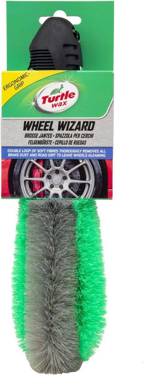Turtle Wax Velgenborstel Double loop - Verwijdert remstof en vuil - Maakt velgen snel en grondig schoon – Met sterke, lakvriendelijke borstelharen – Veilig en geschikt voor alle soorten velgen (EAN: 5018857001991)