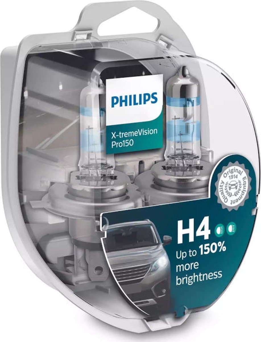Philips H4 12V 55/60W - X-tremevision Pro150 +150% - 2 Stuks (EAN: 8719018005670)