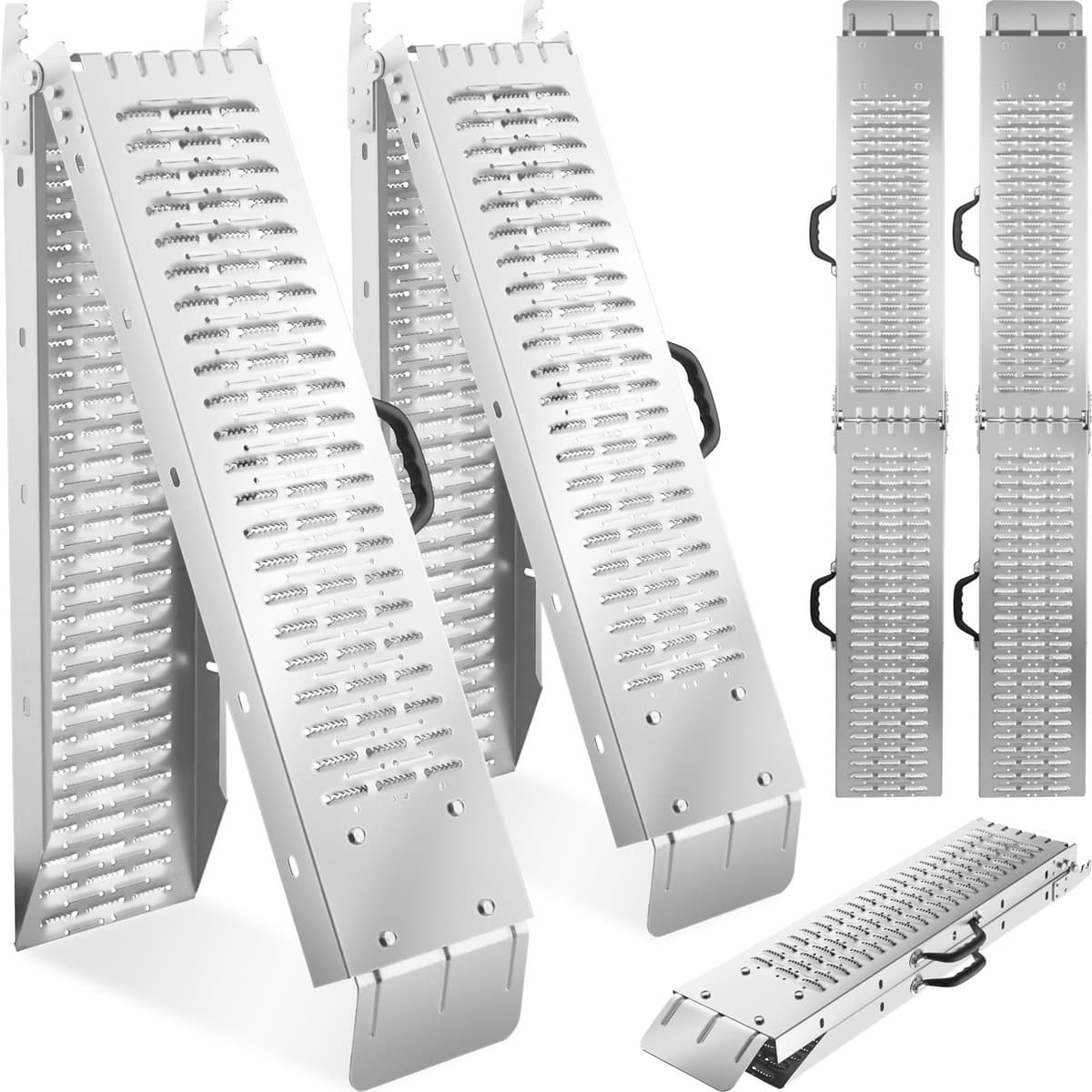 tectake® - Set van 2 oprijplaten Björn - Opvouwbaar met draaggrepen - Inklapbaar - Belastbaar tot 400 kg - 200 kg per plaat - 186 cm (EAN: 4061173256072)