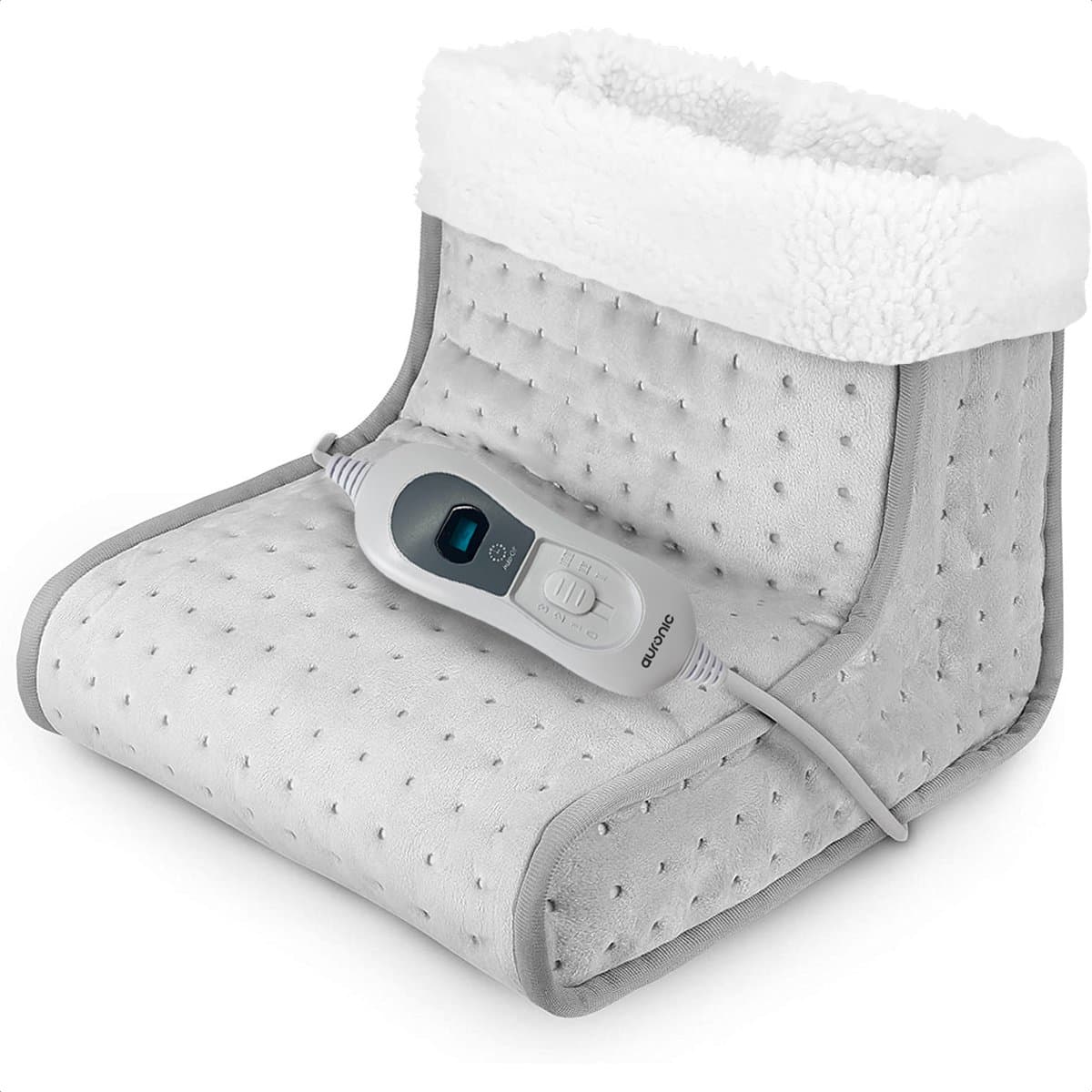 Auronic Elektrische Voetenwarmer met Timer - Wasbare Binnenvoering - 3 Warmtestanden - 100W - Grijs (EAN: 8720195254324): Eerst een korte blik op de voetenwarmer