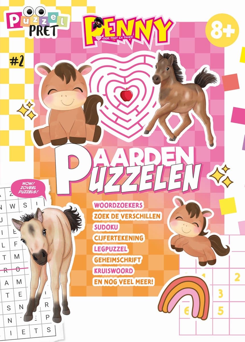 Penny Puzzelpret 2 - Puzzelboek Kinderen - Puzzelboek - Puzzelboeken - Sudoku Kinderen - Paarden Spullen - Paardencadeaus - Puzzelen - Puzzels - Puzzel boek - Speelgoed - Creatief - DIY - Breinbreker - Speelgoed Meisjes - Vakantieboek - Winterboek...