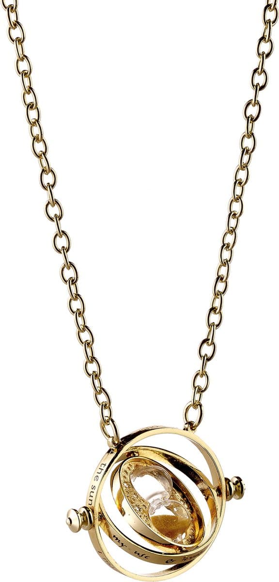 The Carat Shop - Harry Potter - Hermione's Time Turner Tijdverdrijver Halsketting - goudkleurig met Draaiend Zandlopertje (EAN: 5055583411618)