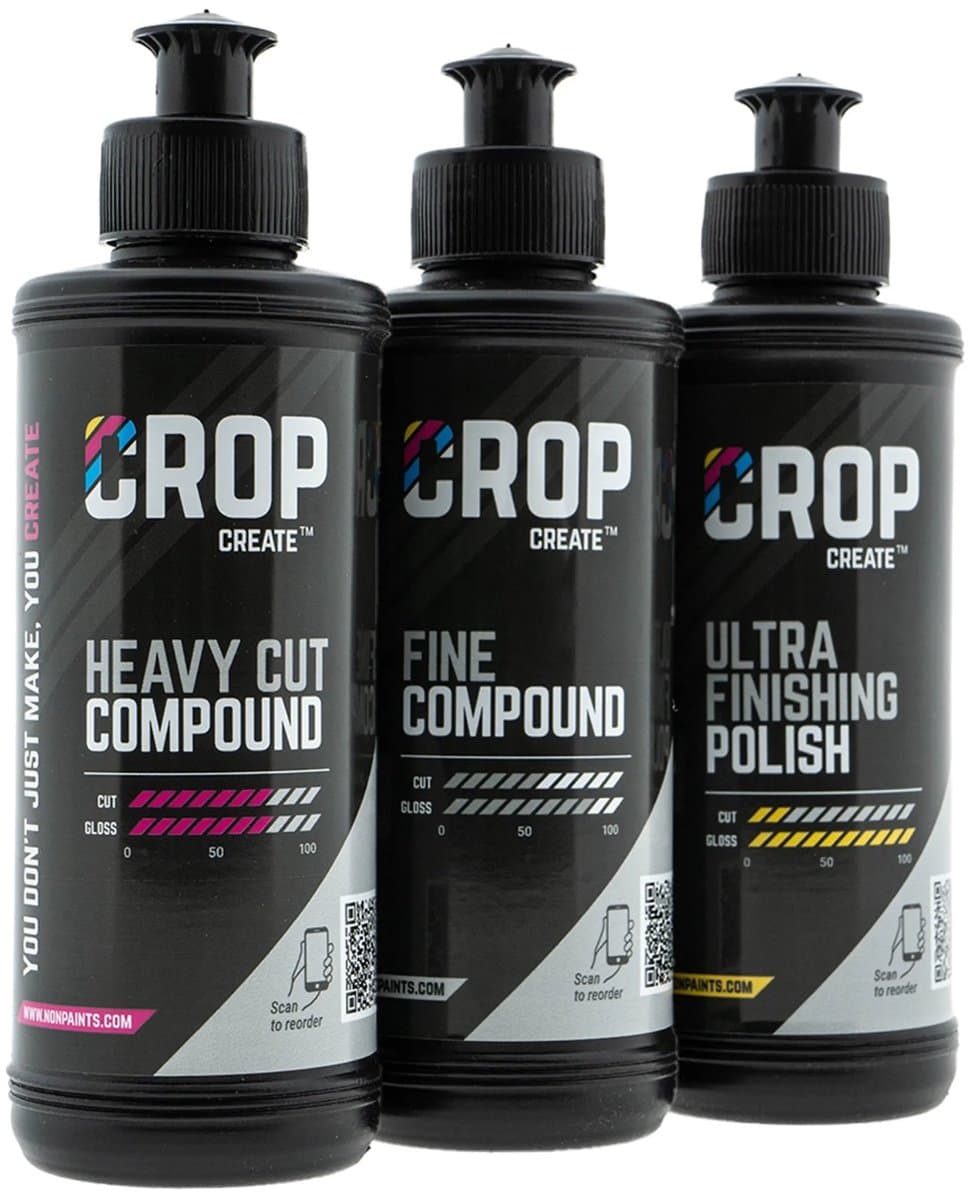 CROP Polijstmiddel Set - 3 x 250ml per compound - Polijstpasta Auto - Polijstset voor Krassen Verwijderen - Autopoets Product (EAN: 8721352054863)