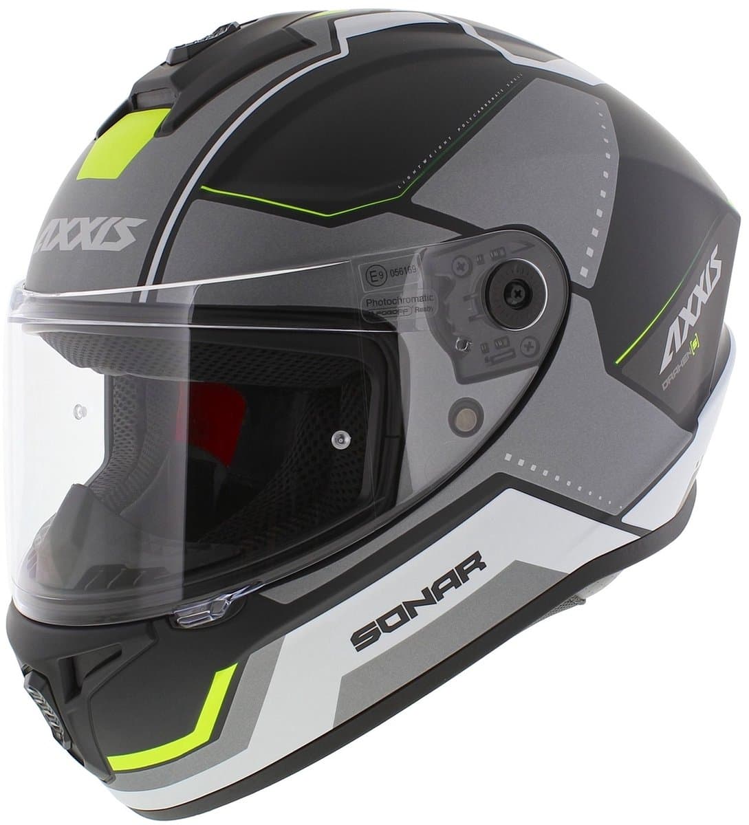 Axxis Draken S helm Sonar mat zwart grijs geel S (EAN: 8435619138912)