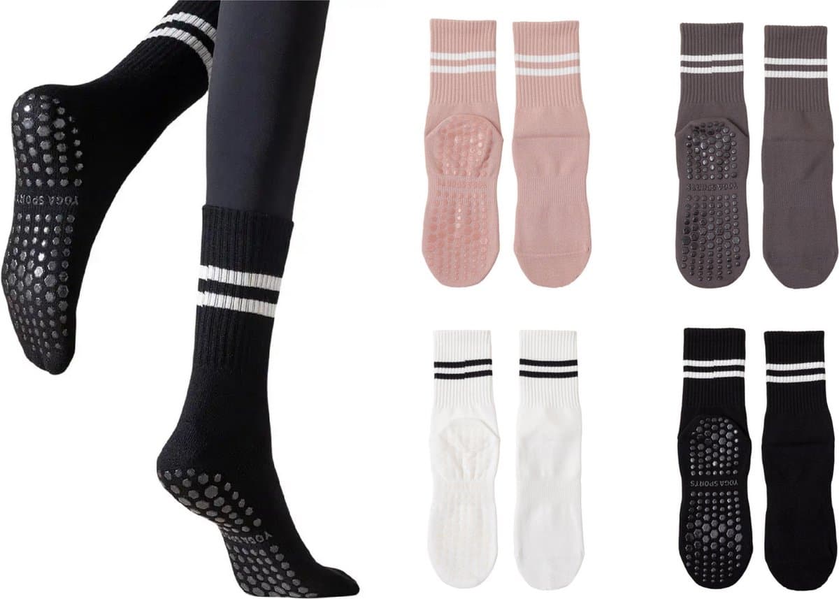 4 Paar Dames & Meisjes Antislip Sokken – Pilates Yoga en Sport Sokken – Zwart, Wit, Roze en Grijs – Maat 35-39 – Comfortabele en Stevige Sokken met Grip (EAN: 7446056086040): Waarom ik op zoek was naar de perfecte sokken