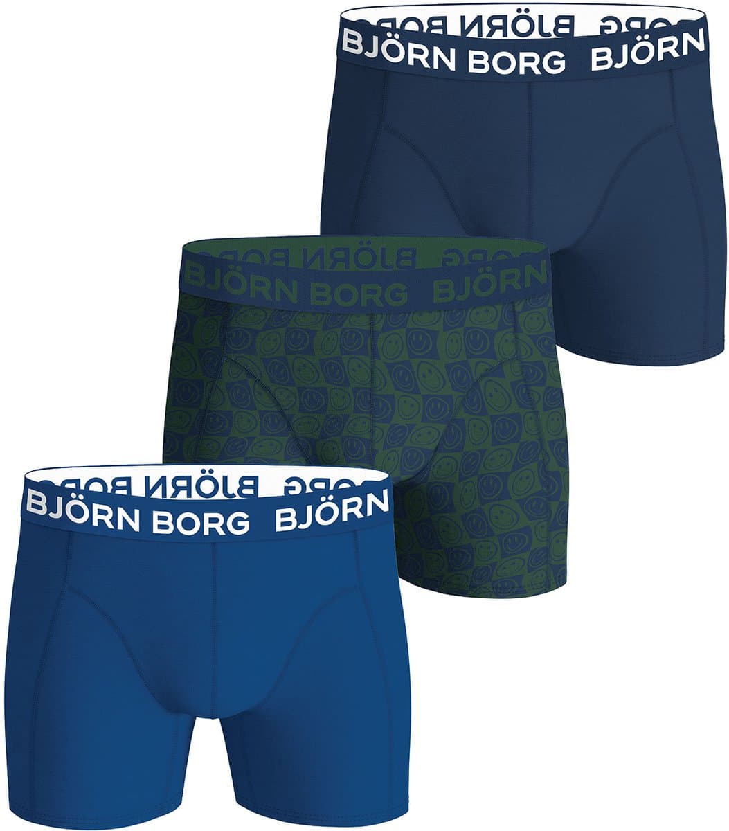 Bjorn Borg boxershorts cotton stretch 3-pack blauw (EAN: 7321465748263): Eerste indruk stijl + comfort in één
