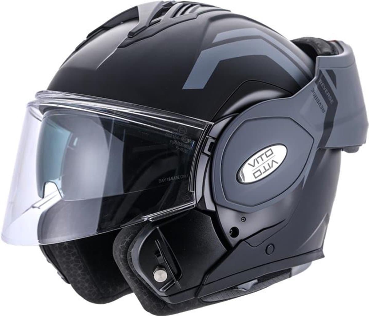 Vito Reverse Systeemhelm - Motorhelm en Scooterhelm met Opklapbaar Kinstuk en Zonnevizier - Zwart / Grijze Helm voor Scooter, Motor en Brommer - Voor Dames en Heren - Geschikt voor Volwassenen - Maat L (EAN: 8720849939928): Waarom ik deze helm uit...