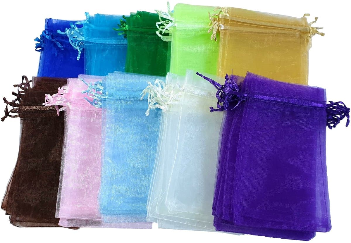 Prigta - Organza zakjes - 100 stuks - 10x15 cm - gekleurde mix - cadeauzakjes organza stof - uitdeelzakjes - geschenkzakjes - geurzakjes maken (EAN: 8720682331194)