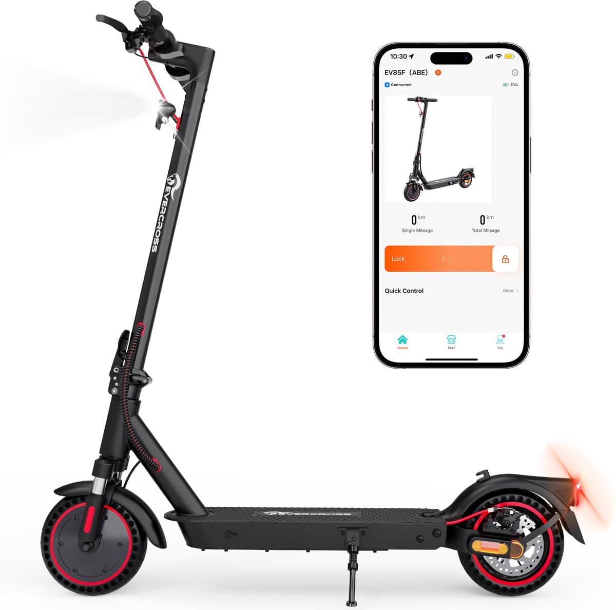 Evercross Tech EV85F Elektrische step - opvouwbaar - 25 km/u - voor volwassenen (EAN: 8721249596230): Eerste indruk Design en opvouwbaarheid
