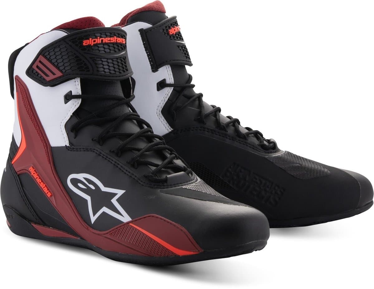 Alpinestars Faster-4 Zwart Wit Donker Rood Motorschoenen - Maat 43 - Laars (EAN: 8059347532882)