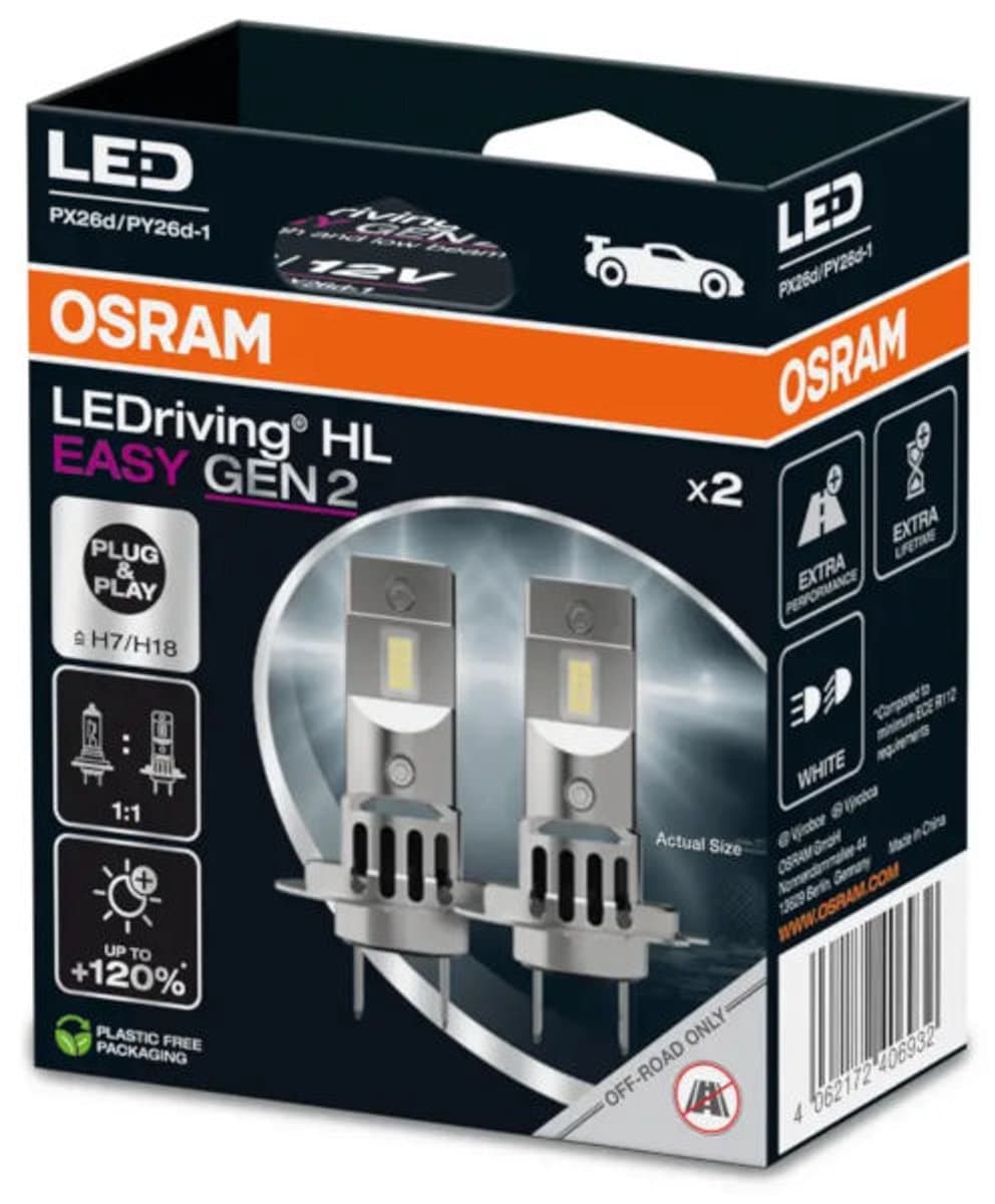 H7 OSRAM led LEDriving HL EASY GEN 2 H7/H18 (EAN: 4062172406932): Waarom deze LED toch echt een game‑changer is