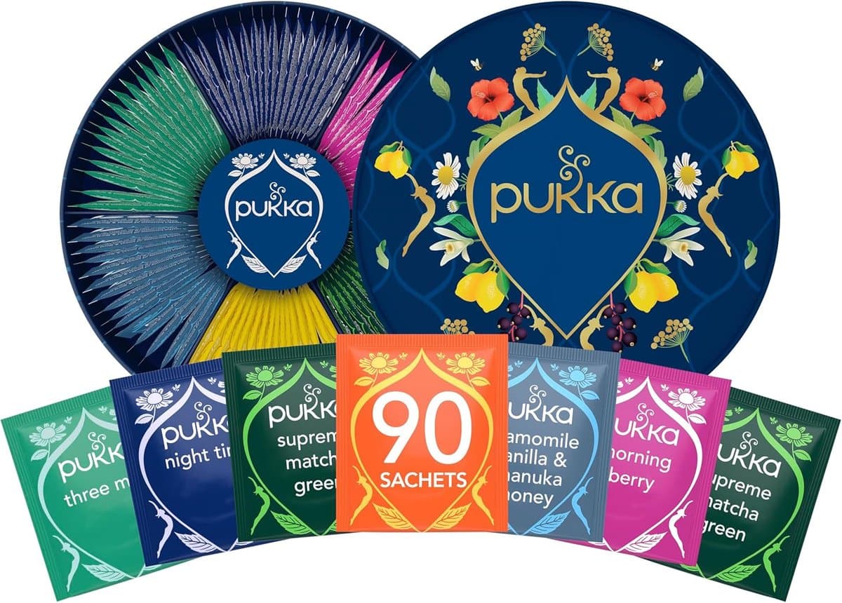 Pukka Tea Luxury Selection Box Giftset - 90 Theezakjes - Biologische Kruidenthee - 6 x 15 Zakjes - Giftset - Theedoos - Thee Geschenkdoos (EAN: 5063270116944): 1. De eerste indruk Luxe in een doos