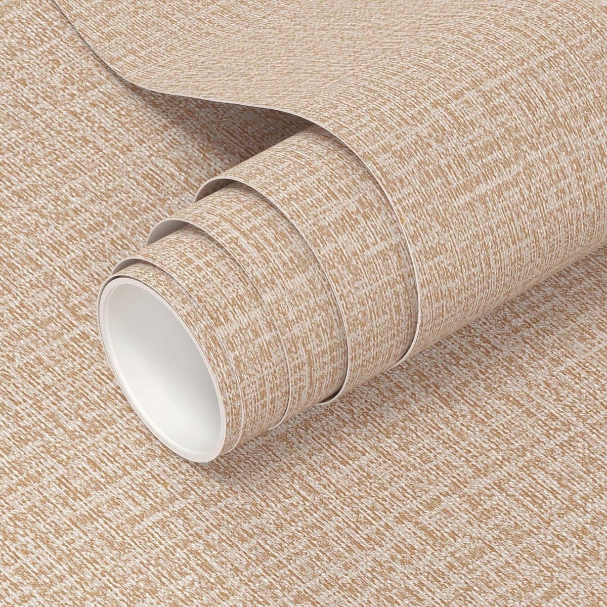 Zelfklevend behang - Linnen wheat (EAN: 9509775349624): Een warme deken voor je muren