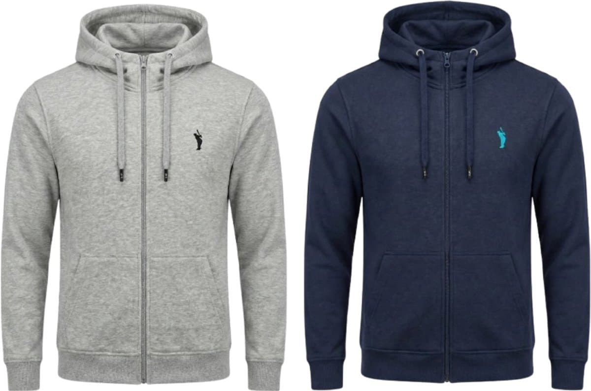 Hitman Vest Heren - 2-Pack - Trainingsvest Heren - Heren Vest met Rits - Met Capuchon - Met Zakken - 1 x Licht Grijs & 1 x Blauw - Maat M (EAN: 9509564812896)