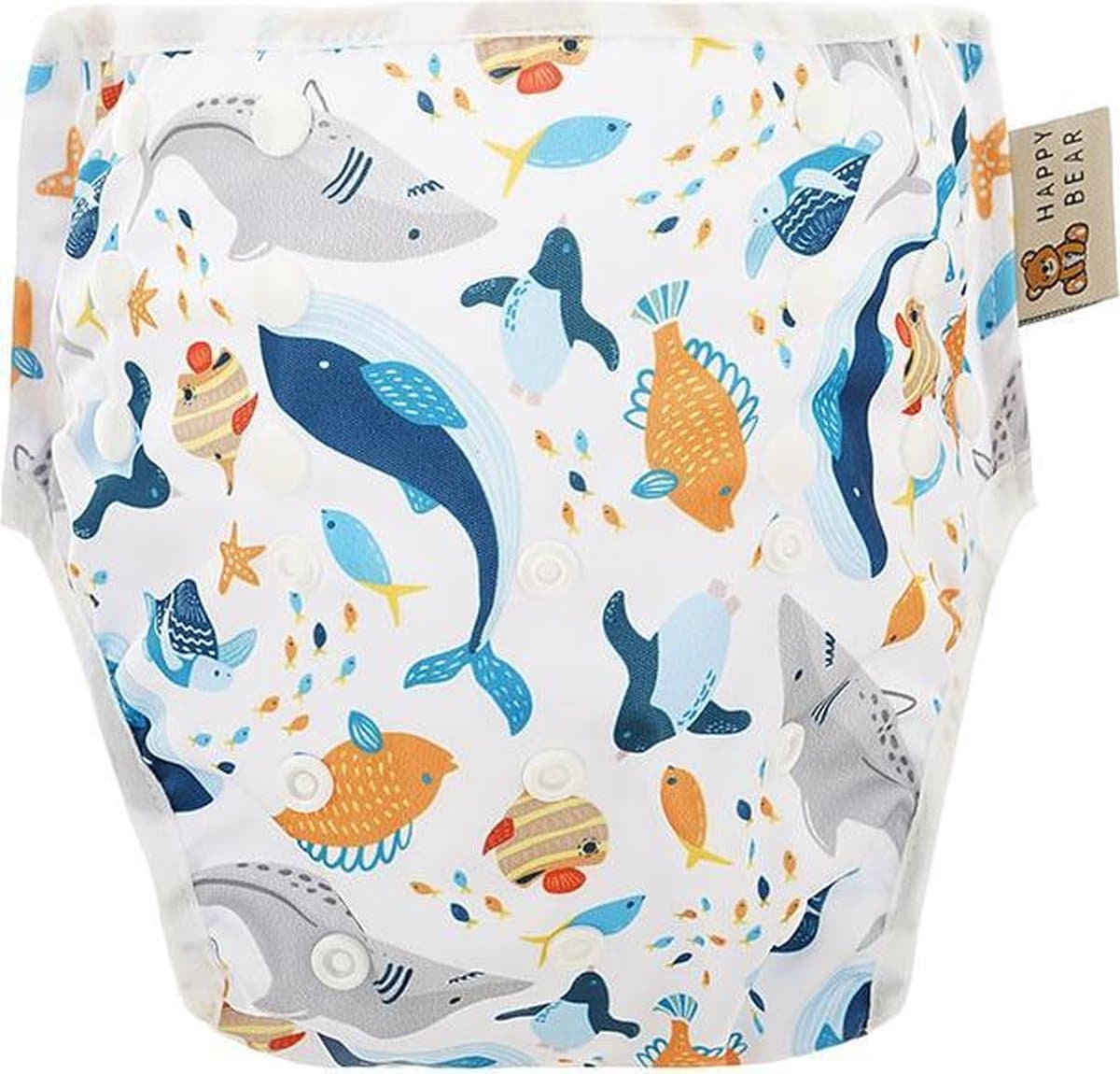 HappyBear - Zwemluier Zeedieren | 0-3 jaar - Wasbaar - Onesize (EAN: 8720589331297)