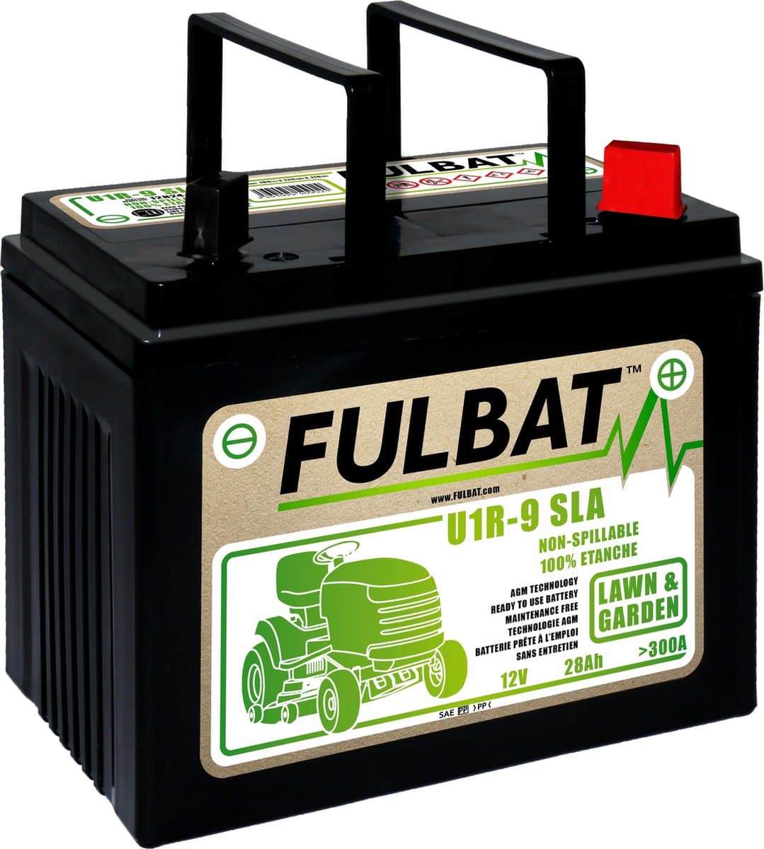 Fulbat Accu Fulbat U1R-9 SLA 12V 28Ah onderhoudsvrij (o.a zitmaaiers) (EAN: 3564095509024)