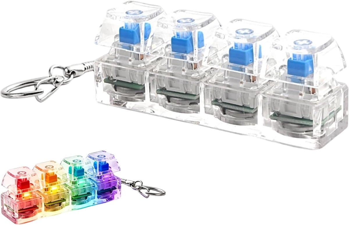 Fidget Keyboard Keychain - Sleutelhangers - Keyboard Fidget Toy - Stress Relief - Toetsenbord fidget met LED Licht - Mini Mechanisch Keychain - Lineaire Klik - Met verlichting (EAN: 9477079913776): Waarom ik hem uitprobeerde