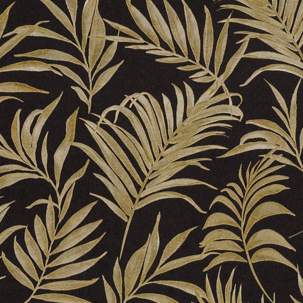 Natuur behang Profhome 791086-GU vliesbehang hardvinyl warmdruk in reliëf gestructureerd met bloemmotief en metalen accenten zwart goud 5,33 m2 (EAN: 4255740721579): Een kleine 'moodboard' sessie