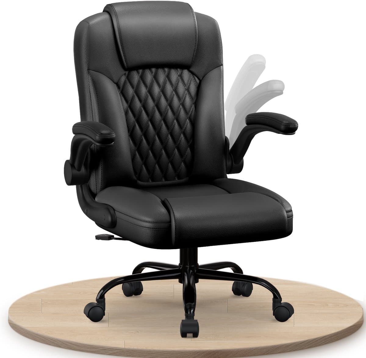 Elekiatech Ergonomische Bureaustoel-Bureaustoel-met 90°-120°Rugleuning Bureaustoelen voor Volwassenen-Inklapbare Armleuningen-Office Chair-Gaming Stoel-150kg - Zwart (EAN: 8721042021427)
