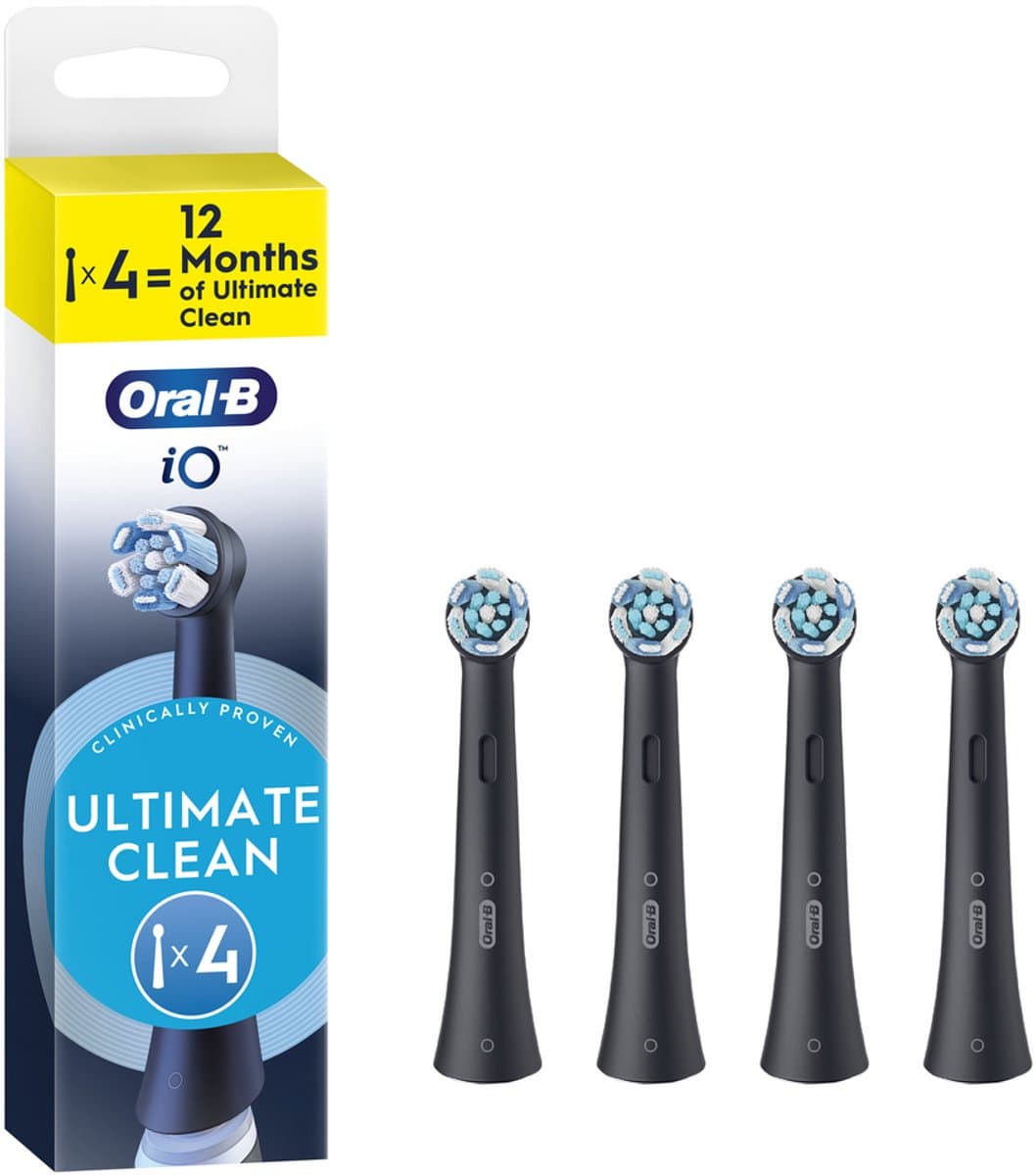 Oral-B iO Series Ultimate Clean Zwart - Originele opzetborstels - CrissCross borstelharen - 4 Stuks (EAN: 4210201301905): De belofte Een professioneel schoon gevoel ✨